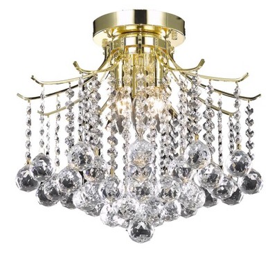 Elegant Lighting Amelia Collection Flush Mount D16in H12in Lt:3 Gold Finish