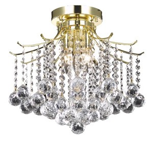 Elegant Lighting Amelia Collection Flush Mount D16in H12in Lt:3 Gold Finish - 1 of 3