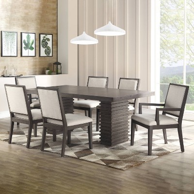 Contemporary Mila Linen Upholstered Arm Chair in Washed Gray