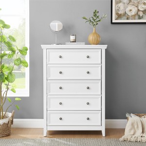 Racxily 5-Drawer Dresser, Farmhouse Storage Cabinet for Living Room & Closet - 1 of 4