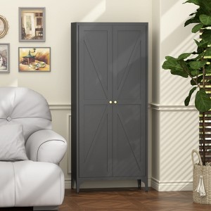 ORRD Metal Storage Cabinet 2-Door Steel Pantry with Adjustable Shelves, Kitchen Organizer,White - 1 of 4