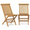 Costway Patio Chairs Set of 2/4 with Slatted Seat & Backrest No Assembly Needed for Poolside - 2 of 4