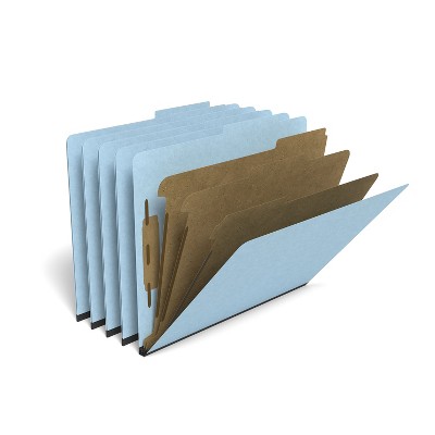 HITOUCH BUSINESS SERVICES Pressboard Classification Folder 3-Dividers 3.5" Exp Ltr Blue 20/BX