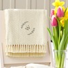 Personalization Mall Floral Wreath Embroidered Initial Afghan Throw Blanket - 4 of 4