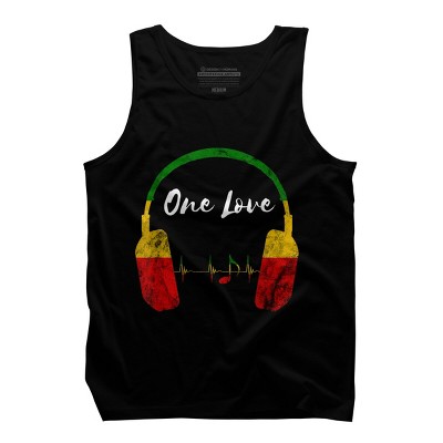 Adult Design By Humans Headphones Jamaican Pride One Love By Tank Top