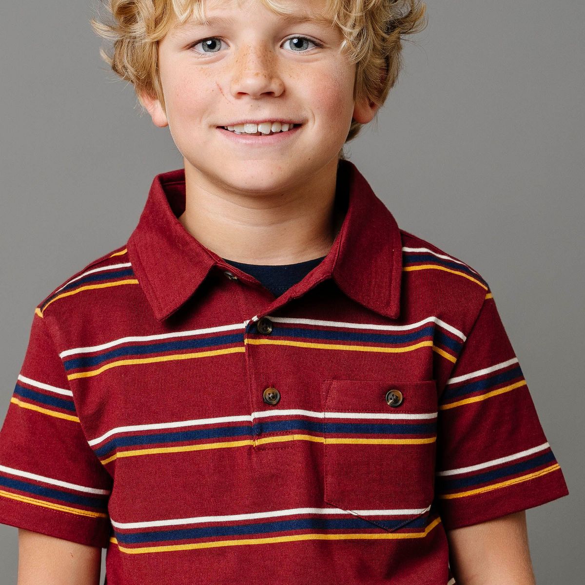 Hope & Henry Boys' Short Sleeve Jersey Polo, Kids - thumbnail 3