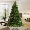 NAYSAYE Artificial Christmas Tree Full Natural Fir PVC Tree with Foldable Metal Stand for Holiday Home Decoration, Green, 37.4"*9.84"*11.02" - 2 of 4