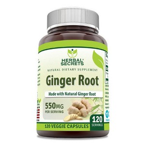 Herbal Secrets Organic Ginger Root 550 Mg 120 Veggie Capsules - 1 of 1