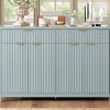 Wave Pattern Sideboard Buffet Cabinet with 2 Drawers and 4 Doors, Adjustable Shelves, Decorative Storage Cabinet for Entryway-Maison Boucle - 3 of 4