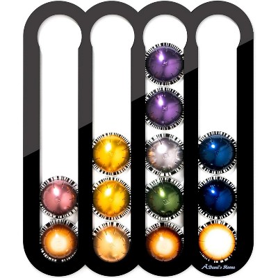 Magnetic Coffee Pod Holder for Nespresso Vertuo Capsules - Mounts on Fridge (Black)