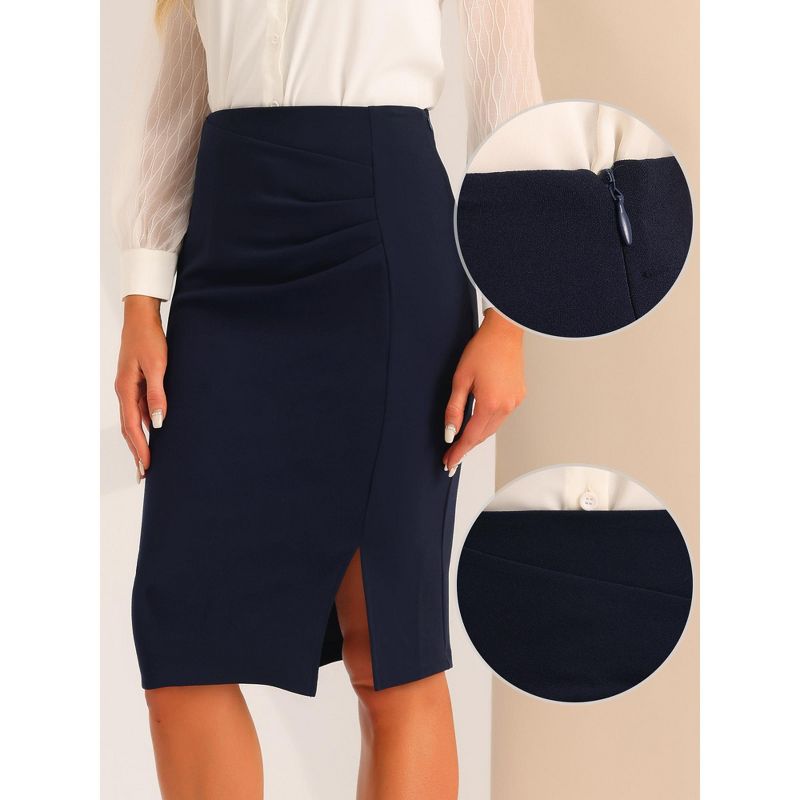 Allegra K Women's Office Elastic High Waist Bodycon Hip-Wrapped Pencil Skirts, 2 of 6