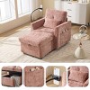 Multifunctional Chenille Chaise Lounge Recliner with Hidden Storage, Adjustable Phone Holder & Side Pockets for Small Spaces-3irtyhousy - 3 of 4