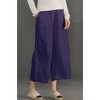 ECUPPER Womens Cotton Cropped Pants Loose Fit Wide Leg Capri Casual Plus Size Elastic Waist Trousers - 3 of 4