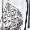 Gulches Heavy-Duty Iron Hanging Chair - Wicker Weave, Single Person Swing, Gray for Indoor/Outdoor - 2 of 4