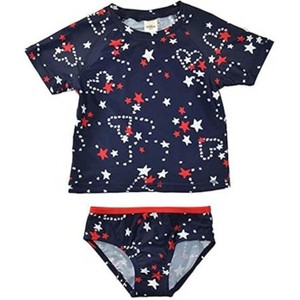 OshKosh B'Gosh Little Girls' 2-Piece Star Prints Rashguard Swim Set - 1 of 3