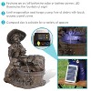 Sunnydaze Outdoor Polyresin Boy with Dog Solar Powered Water Fountain Feature with LED Light - 15" - Light Brown - image 2 of 4