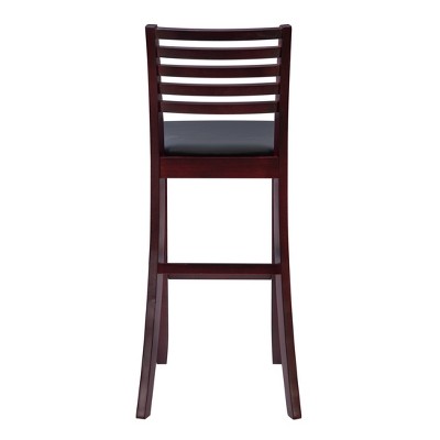 Merlot Espresso 30" Ladder Back Barstool with Padded Seat