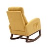 High Backrest Glider Rocking Chairs with Solid Rubber Wood Base Armrest for Living Room Bedroom - 3 of 4