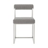 HomeRoots Set of Two Gray And Silver Upholstered Polyester Open Back Dining Side Chairs - 4 of 4