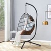 VisioGear Egg Chairs, Patio Egg Chair with Stand, Patio Foldable Egg Chair for Bedroom Living Room Balcony, Black & Brown, 37"*36.61"*78.74" - 4 of 4