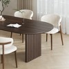 SpassWay 30"H Oval Wood Dining Table Kitchen Table Conference Table with Double Pedestal - 3 of 4