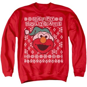 Sesame Street Elmo Ugly Christmas Adult Crewneck Sweatshirt - 1 of 4