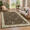 Machine Washable Area Rug Floral Printed Carpet Non Slip Stain Resistant Farmhouse Floor Cover Soft Low Pile Indoor Rugs for Bedroom Kitchen - 3 of 4