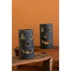 Tall Black Clay Jack-O-Lantern Luminary – 8" Tall Halloween Decor by Kalalou - 2 of 4