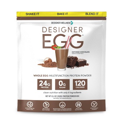 Designer Egg Paleo and Keto Friendly Egg White & Yolk Protein Powder - Dutch Chocolate - 12.4oz
