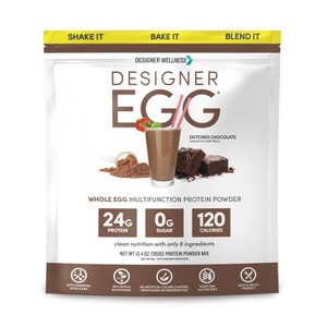 Designer Protein Egg Paleo and Keto Friendly Egg White & Yolk Protein Powder - Dutch Chocolate - 12.4oz - 1 of 4