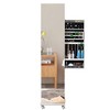 Hrinhom 65.9"H Full Length Mirror 360° Swivel Jewelry Cabinet with Key Lock - 4 of 4