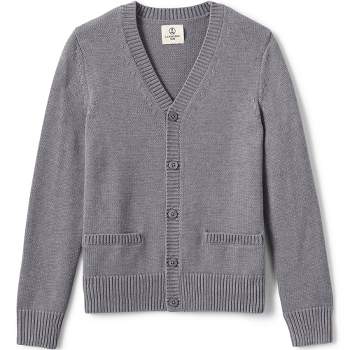 Lands' End School Uniform Kids Cotton Modal Button Front Cardigan Sweater
