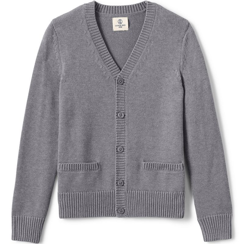 Lands' End School Uniform Kids Cotton Modal Button Front Cardigan Sweater, 1 of 6