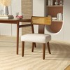 VYNXARIA Modern Dining Chairs Set of 2,Solid Wood and Rattan Net Back,Dining Room Chairs Accent Side Chairs£¬Walnut Frame and Beige Set Coushion - 2 of 4