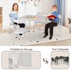 Children's folding table and chair set, cushioned, portable metal frame, can be used for children to eat, read, and play，one table and two chairs - 2 of 4