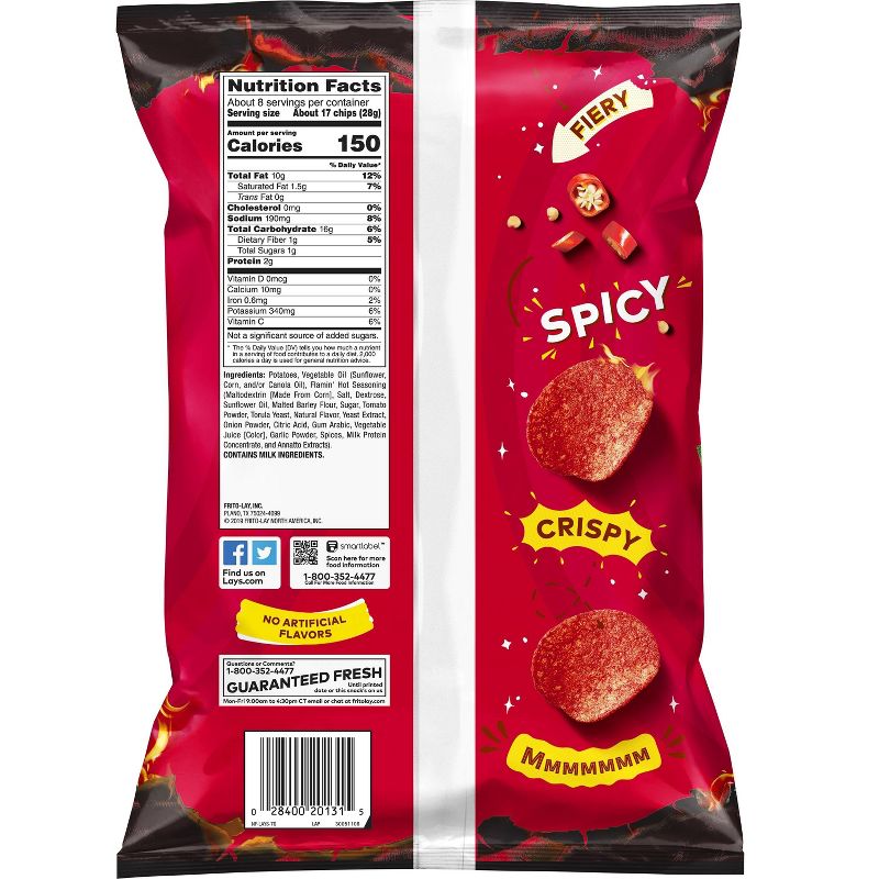 Lay's Flamin' Hot Flavored Potato Chips - 7.75oz, 3 of 7