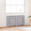 vidaXL Radiator Cover, Slatted Design Heater Cover Cabinet with Top Storage Shelf, Hide Cluttered Pipes, MDF, 59.8''x7.5''x32.1'', Anthracite - 2 of 4