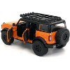 2021 Ford Bronco Orange with Black Stripes and Roof Rack "Just Trucks" Series 1/24 Diecast Model Car by Jada - 3 of 3