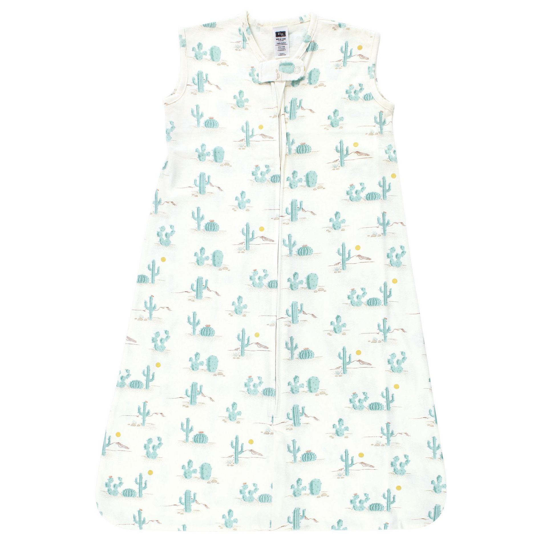 Hudson Baby Cotton Sleeveless Wearable Sleeping Bag, Sack, Blanket, Desert Cactus, 6-12 Months