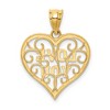 Black Bow Jewelry 14k Yellow Gold and White Rhodium Filigree Love You Pendant, 18mm - 3 of 4