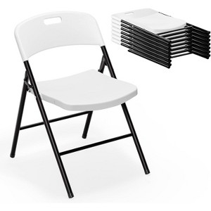 VINGLI Folding Chairs, Plastic Foldable Chair, Capacity up to 350 lbs, Portable Seating for Indoor Outdoor Events Parties Camping Work - 1 of 4