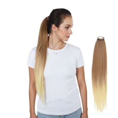 Alilang 24 Inch Long Straight Ponytail Extension Elastic Ring Long Straight Hair For Daily and Special Occasions
