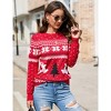 Womens Christmas Sweaters Pullover Reindeer Ugly Christmas Sweater Long Sleeve Crew Neck with Snowflakes Pattern Jacquard Knit Sweater - 4 of 4