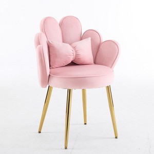 Karl Home Velvet Accent Chair With Pillows - 1 of 4