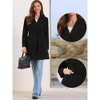 INSPIRE CHIC Women's Lapel Collared Open Front Long Sleeve Belted Overcoat - 2 of 4