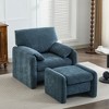 HYLEORY Chenille 36.41'' Accent Chair with Ottoman,Comfy Oversized Seat Lounge Chair Upholstered Armchair for Living Room Bedroom Office Apartment - 2 of 4