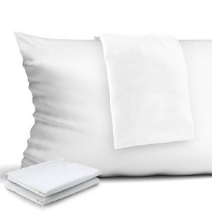 4-Pack Zippered Pillow Protectors - Premium 400 Thread Count 100% Egyptian Cotton White Pillowcases  Standard Size Pillow Covers for Ultimate Comfort - 1 of 4