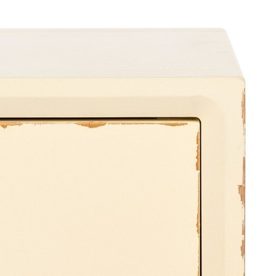 Vanilla White Poplar Wood End Table with Storage