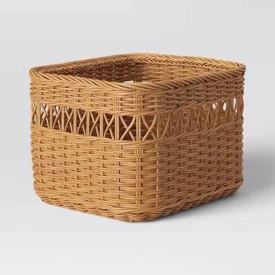 Photo 1 of  2 pack medium Mutliweave Rattan Cube Basket - Threshold 14x 12x 9.75