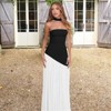 Clotth Women's Strapless Maxi Dress - Halter Neckline with Draped Back Detail, Long Skirt with Streamers,Backless Dress with Slit - 4 of 4